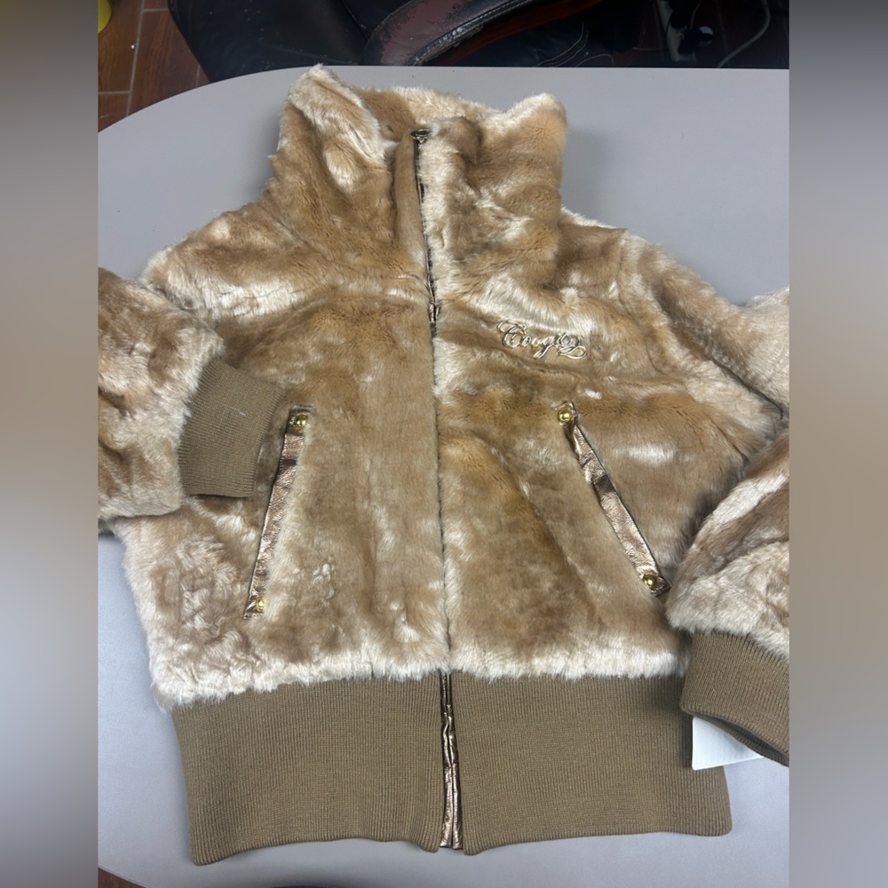 COOGI Light Brown Faux Fur Puffer Jacket